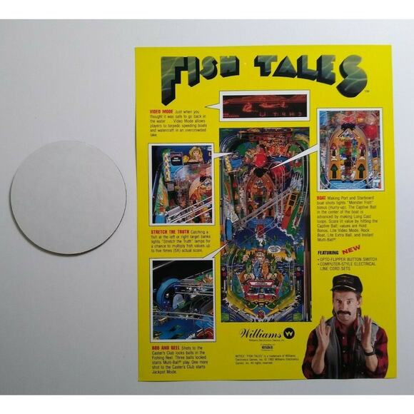 Fishtales Original Promo Plastic Coaster & Flyer Fisherman Humor 1992 Vintage - Picture 4 of 6